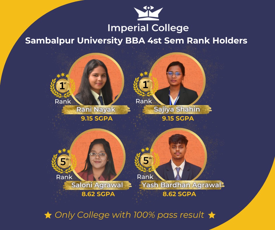 BBA University Topper, Imperial College Bargarh